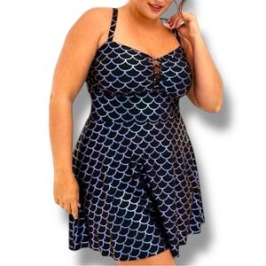 TORRID | Mermaid Scale Swim Dress One Piece Swimsuit Size 2 X